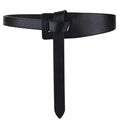 ALAIX Women's Leather Belt Dress Belt for Jeans Jumpsuit Coat Fashion Tie a Knot Genuine Leather Waist Belt - color: Black, size: Waist Size up to 34 inches