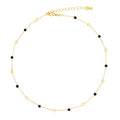 FUTIMELY Bohemia Green Beaded Beads Choker Necklace for Women,Simple Fresh Green Beaded Square Round Bead Choker Necklace - color: Gold+Black Gold Square