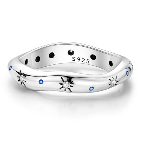Hapour 925 Sterling Silver Ring for Women,Eternity Gorgeous Rings Stackable Rings for Women as Gifts Ring Size 4-11 - color: B