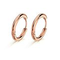 316L Surgical Stainless Steel Huggie Hoop Earrings with Cubic Zirconia, 10G 12G 14G 8-20mm Cartilage Lobe Earrings, 14G Piercing Jewelry - style: 10G 8mm Rose Gold