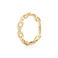 Coshilta 14K Gold Plated Cubic Zirconia Ring for Woman, Multi CZ Simulated Diamond Cluster Ring Marquise Round Rings Thin Stackable Knuckle Band Trendy Jewelry Gift Size 6-10 - color: Chain