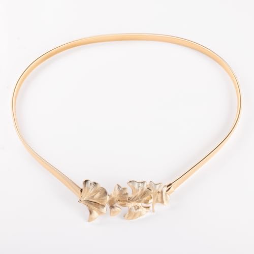 GRACE KARIN Women Skinny Metal Cinch Belt Gold Waistband Elastic Waist Belt CL633 - color: Bright Yellow, size: Medium