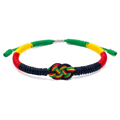 LAMIBEE Infinity Country Pride, Country Flag Code Bracelet, Protection and Lucky Sufer String Bracelet, Tibetan Wrist Wrap Bracelet, Boho Style Rope Bracelet for Women, Men, String Thread Bracelets - style: Africa Pride