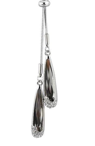 Women's Adjustable Y-Drop Lariat Necklace, Stainless Steel Chain Alloy Teardrop Pendant, Minimalist Spring Jewelry Gift for Women