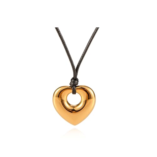 Frodete Statement Necklace for Women Chunky Gold Necklaces Long Pendant Necklace Boho Necklaces Gold Pendant Jewelry Cowboy Chic Style Cowgirl Outfit - color: Z2:Heart Pendant Necklace