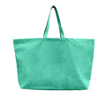 Large Canvas Tote Bag-Extra Big Shopping Beach Totes Bags Reusable Largest Grocery Plain Solid Bag 28"x8"x16" - color: Sea Green
