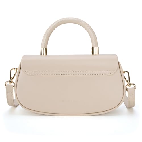 Milan Chiva Small Top Handle Purse for Women Elegant Crossbody Bag with Adjustable Strap for Evening Party & Daily Use - color: Tan