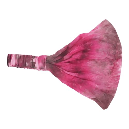 Motique Accessories Pink Stretchy Headwrap Tye Dye Boho Wide Hair Band Yoga - color: Pink