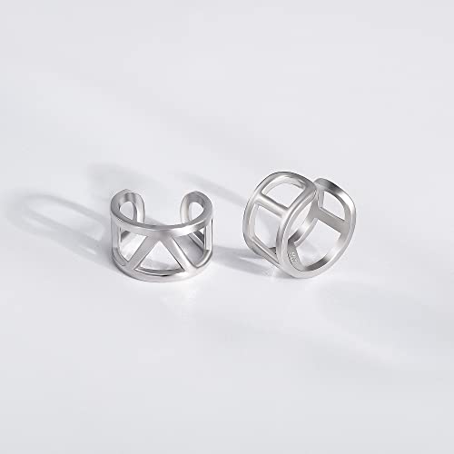 CHIC & ARTSY 925 Sterling Silver Ear Cuffs for Women, Non Piercing Clip On Cartilage Cuffs, Adjustable Fake Conch & Helix Earrings, Gold Plated & Oxidized Various Styles - color: ear cuff #31