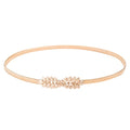 GRACE KARIN Women Skinny Metal Cinch Belt Gold Waistband Elastic Waist Belt CL633 - color: Gold-leaf, size: Large