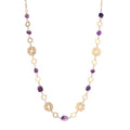 Long Gold Necklaces for Women Dainty Natural Stone Beaded Gold Necklace Mothers Day Gifts Boho Gold Costume Jewelry for Women - color: Amethyst