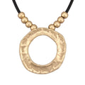 Boho Necklace for Women Adjustable Silicone Rope with Gold Beaded Pendant Chunky Handmade Vintage Jewelry - style: Bead Ring