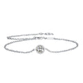 NOKMIT Solid 925 Sterling Silver Bracelets for Women, Dainty Interlocking Circles Cubic Zirconia Adjustable Chain Bracelet, Trendy Stackable Link Bracelets, Simple Cute Jewelry Gifts - color: Silver Bezel-Set CZ