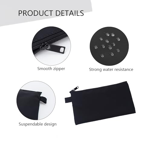 Money Bag with Zipper, Nylon, Black, Unisex-Adults - size: One Size-5