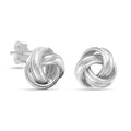 LeCalla 925 Sterling Silver Knot Stud Earrings Jewelry | Italian Design Love Knot Stud Earring | Celtic Knot Stud Earrings for Women - color: White Textured Love-Knot