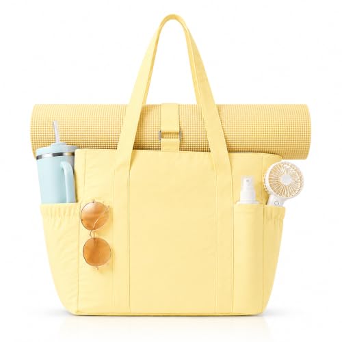 Tote Bag for Women, 26L Capacity Travel Purses Work Bag, Small Zipper Tote Bag for Travel Nurse Gym Teacher - color: Beige