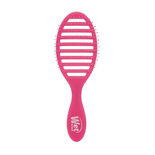 Wet Brush Speed Dry Hair Brush, Pink Frost - Vented Design & Soft HeatFlex Bristles Are Blow Dry Safe - Ergonomic Handle Manages Tangles - Pain-Free Hair Accessories - color: Frost Pink, size: 1 Count (Pack of 1)