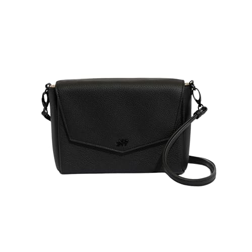 Freshly Picked Classic Crossbody Bag for Women - Stylish Handbag and Crossbody Purse Made with Premium Vegan Leather - color: Ebony