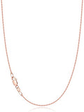 Jewlpire 18k Gold Plated 925 Sterling Silver Chain Necklace for Women, 1.1mm Cable Chains Necklace Thin & Dainty & Sturdy Women's Chain Necklaces, 14/16/17/18/20/22/24 Inches - color: 18K Rose Gold Plated, size: 17 Inch