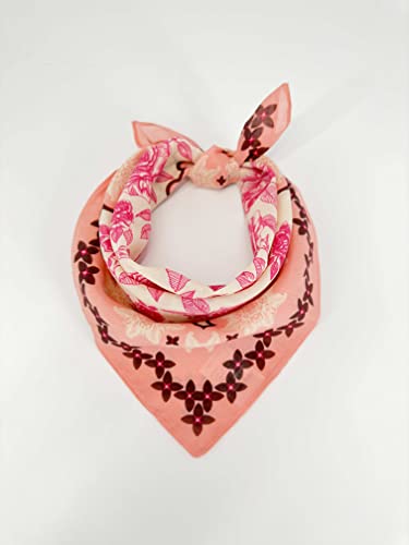 Single Pack Bandanas 60s Premium Cotton Soft Thin Handfeel Large Handkerchief for Men and Women - color: 1 Pack-pink Rose