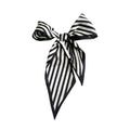 Hair Head Neck Bag Long Scarf Versatile Wrap for Women Soft & Lightweight for Everyday Chic - color: 17 Black and White Stripes 3.7 X 38 Inch