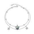 Anklets for Women S925 Sterling Silver Adjustable Beach Foot Ankle Bracelet Jewelry Gifts - style: Turtle
