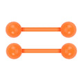 Forbidden Body Jewelry Nipple Rings, Tongue Rings, Nipple Piercing Jewelry, Nipple Jewelry, Flexible Acrylic Barbell Set 14G 16mm (5/8 Inch), 3 Pack - style: Orange
