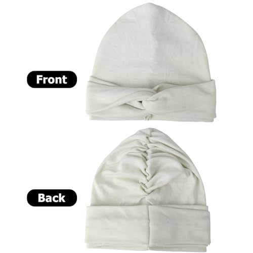 AQOKKA African Turban for Women Knotted Hair Wraps for Turban Head Scarf for Black Women Hair Cancer Chemo Headwear Cap - color: Twisted Braid: 1 Pack Beige