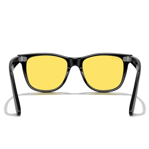 MERRY'S Classic Square Shape Polarized Sunglasses for Womens Mens Retro Designer UV400 Sun Glasses S6140 - color: Black Frame/Night Vision Lens