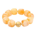 Soyzvteo Chunky Beaded Bracelets Boho Acrylic Geometric Beaded Bangle Bracelet Chunky Statement Jewelry for Women - color: Yellow