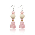 Boho Earrings for Women Dangling Lightweight Cute Earrings Handmade Tassel Dangle Earrings for Girls - color: Light Pink