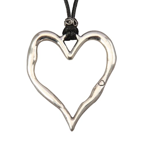 Jeilwiy Leather Necklace for Women Funky Necklace Choker String Cord Necklace with Pendant Boho Style Jewelry - style: Heart Pendant