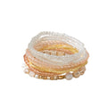 Caiyao Bohemian Multilayer Stackable Seed Beaded Bracelets Colorful Crystal Glass Beads Strand Bangle Bracelet BFF Wristbands Bracelet for Women Summer Beach Hawaii Jewelry Birthday Gifts - color: Off-white