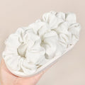 Soft Scrunchies for Women - No Crease, No Damage Hair Ties for Thick or Thin Hair in White - Ponytail Holders, 5-Pack - color: White
