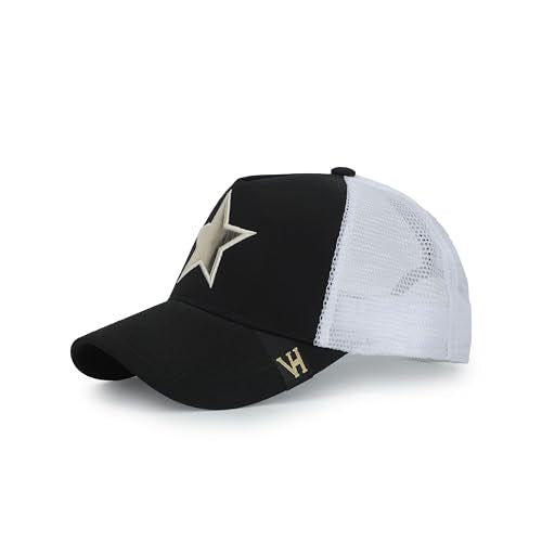 VINTAGE HAVANA Trucker Hats Women | Mesh Adjustable Snapback Hat | Men & Women Cute Trendy Fashion Baseball Cap - color: Black/White/Gold
