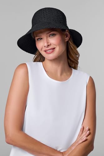 Women's Cloche Hat - UPF 50+ Sun Protection - Marina - color: Black