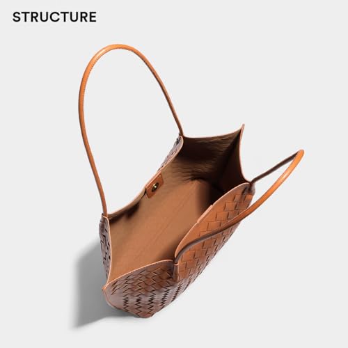 Women's Luxury Handmade Woven Tote Bag, Beach Bag Set, Elegant Age Reducing Travel Commuter Bag Set - color: 8# Light Grey
