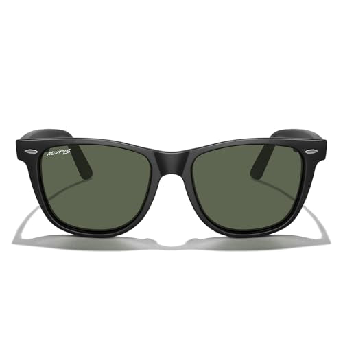 MERRY'S Classic Square Shape Polarized Sunglasses for Womens Mens Retro Designer UV400 Sun Glasses S6140 - color: Matte Black Frame/G15 Lens