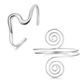 2Pcs Gold Arm Cuff for Women Adjustable Arm Cuff Bracelet Minimalist Open Coil Upper Arm Band Cuff Bangle Set - style: Silver A