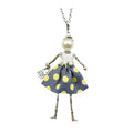 Crystal Paris Doll Necklace for Women, Handmade Cute Dress Long Chain Pendant Necklace Prom Costume Jewelry - style: 20