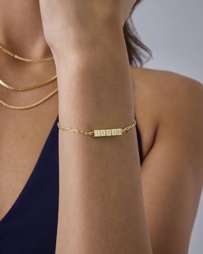 PAVOI 14K Gold Plated Friendship Matching Adjustable Bracelets for Women | Gold Best Friends Bracelet Set | BFF ILYSM Bracelet Pack - style: ILYSM