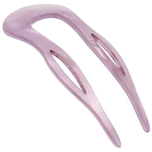 Camila Paris CP3415 French Twist Stick Clip Pins, Purple, Wavy Hair Pin U-Shaped Hair Fork for Girls Spiral Updo Chignon Bun Holder, Fashion Flexible Styling Hair Accessories for Women, Made in France - color: 2-Prong Purple