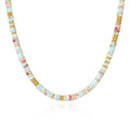 KissYan Boho Beaded Choker Necklace for Women, Gemstone Choker Natural Stone Freshwater Pearl Surfer Necklaces 14K Gold Plated Summer Beach Handmade Jewelry - color: P-Blue Red