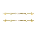 ZS 1 Pair Chain Piercing Jewelry, 16G Surgical Steel Industrial Stud Earring, Dangle Chain Bar Cartilage Helix Piercing for Women Men - color: 2PCS Gold