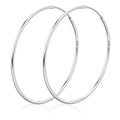 Senteria 925 Sterling Silver Hoop Earrings for Women Hypoallergenic Endless Silver Thin Hoop Earrings for women Lightweight Large Big Endless Thin Hoops Earring 30/40/50/60/70mm - color: 60mm Silver