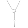 Slip Chain Necklaces for Women Stainless Steel Bar Pendant Choker Necklace Boho Handmade Long Lariat Necklace Silver Statement Punk Rock Collar Jewelry - style: Choker