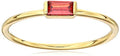 Amazon Essentials 18K Yellow Gold Plated Sterling Silver Cubic Zirconia Fashion Stackable Ring - color: Garnet Red,January, size: 7
