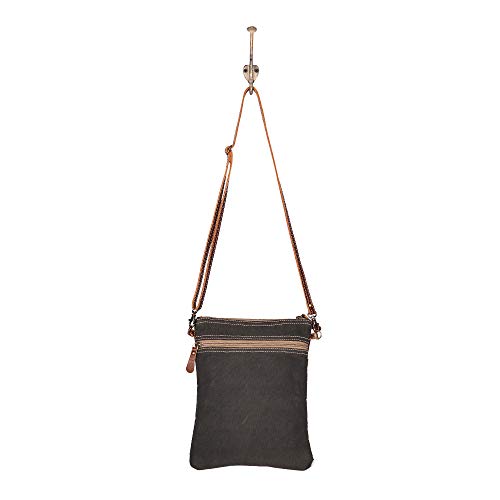 Myra Bag Floral Purses for Women - Genuine Leather and Canvas Floral Purse with Flower Print, Flower Handbags for Women - style: Ruggy Crossbody Bag