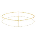 2PCS Gold Silver Waist Chain Adjustable Layered Belly Chain Body Chain Jewelry for Women Sexy Bikini Beach Boho Pearl Beaded Cuban Satellite Waist Chains - style: 2PCS-GD-Figaro+Pearl