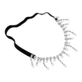 Lurrose Elastic Leg Chain Body Thigh Chain for Women with Full Rhinestone and Faux Pearl Tassel, Adjustable Body Jewelry Accessory for Fashion and Party Wear